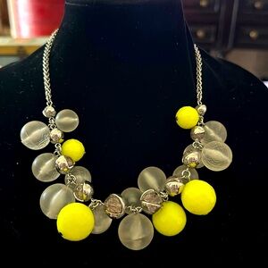 Loft bubble necklace yellow clear chrome on silver tone chain
